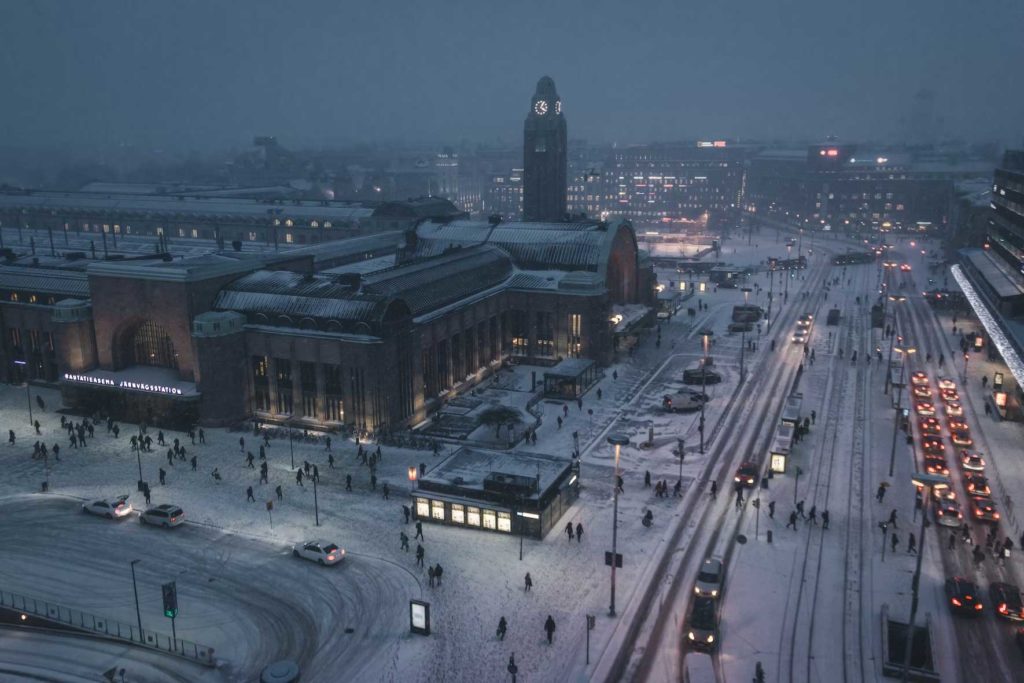 Central Helsinki in Winter