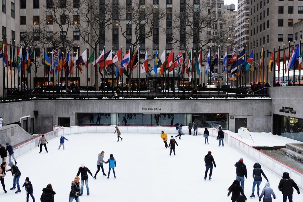 Rockefeller Center Ice Rink in winter