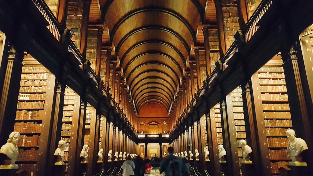 The library at The Book of Kells Trinity College